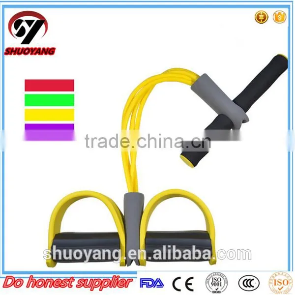 Foot Pedal Elastic Arm Stretching 4-Tube Pull Rope Manufacturer photo-2