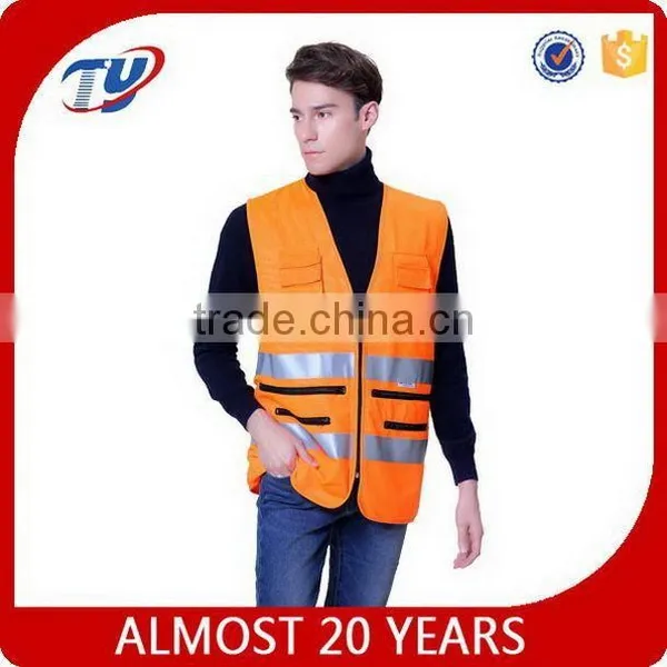 201506061012 Reflective Safety Vest Fluorescent Orange Security Vest