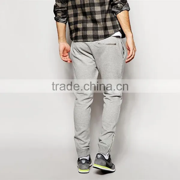 Mens Slim Fit Blank Jogger Pants With Zippered Hem Wholesale Blank Jogger Pants photo-2