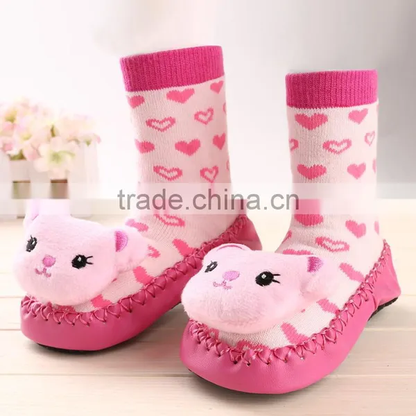 2016 Custom Sock Wholesale Low MOQ Cartoon Tube Baby Shoe Anti-slip Floor Sock photo-4