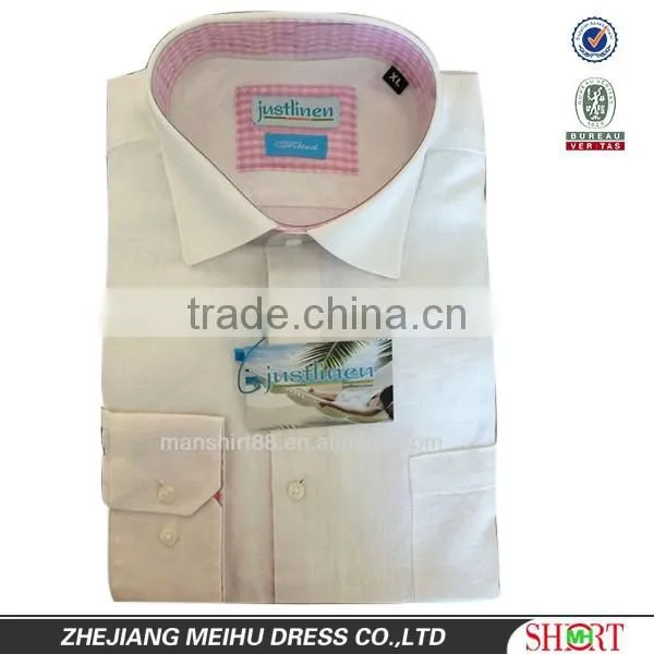 Latest Fashion Hot Sale Custom Contrast Color Linen Hemp Shirt