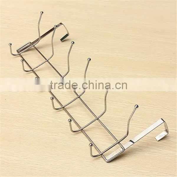 Lowest Price New Chrome Stainless Steel Door Hanger Storage Hat Coat Towel Hook Clothes Hanging With 12 Hooks photo-2