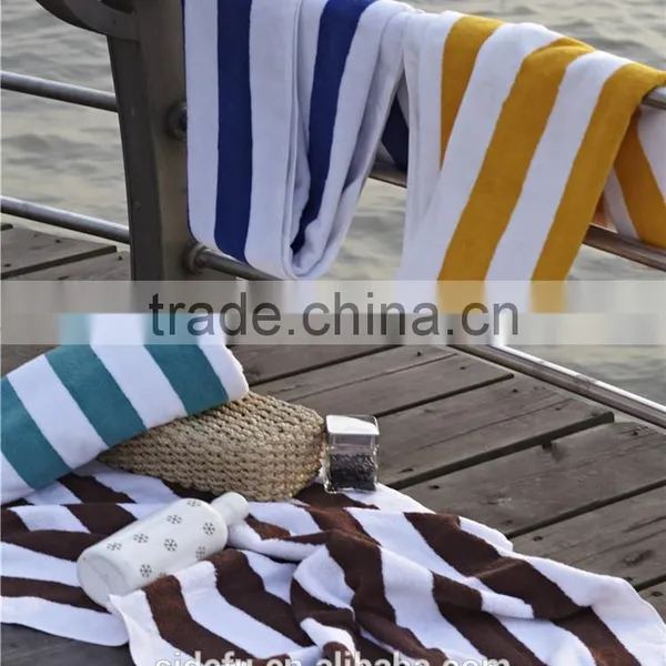 Factory Wholesale Hotel 100 Cotton Blue and White Stripe Swimming Towel Beach Towels photo-2
