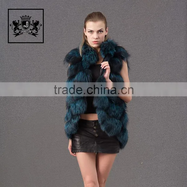 Lovely Handmade Knitted Fox Fur Vest All Size Wholesale Vest