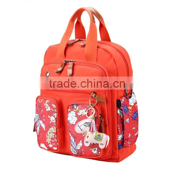 2017 Wholesale Fabric Print Mommy Shoulder Backpack photo-3