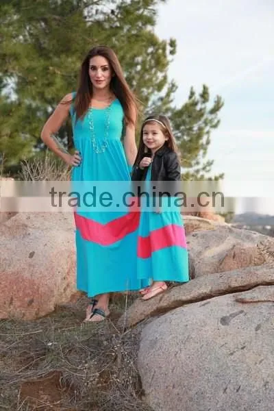 Mommy and me Maxi Dresses Women Long Dresses Cotton Stripes Maxi Dress photo-2