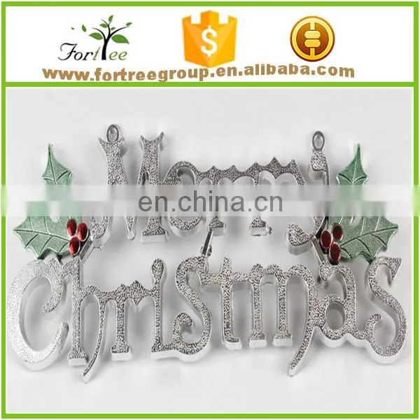 Unique Silver Joy Merry Christmas Hanging Letter Decoration and Ornament