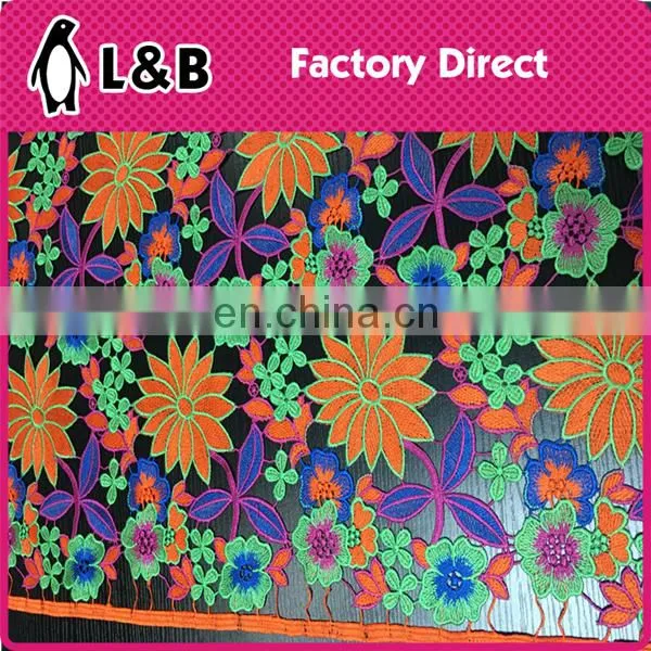 Multicolor Lace Fabric Textile Embroidery Polyester Chemical Lace photo-2