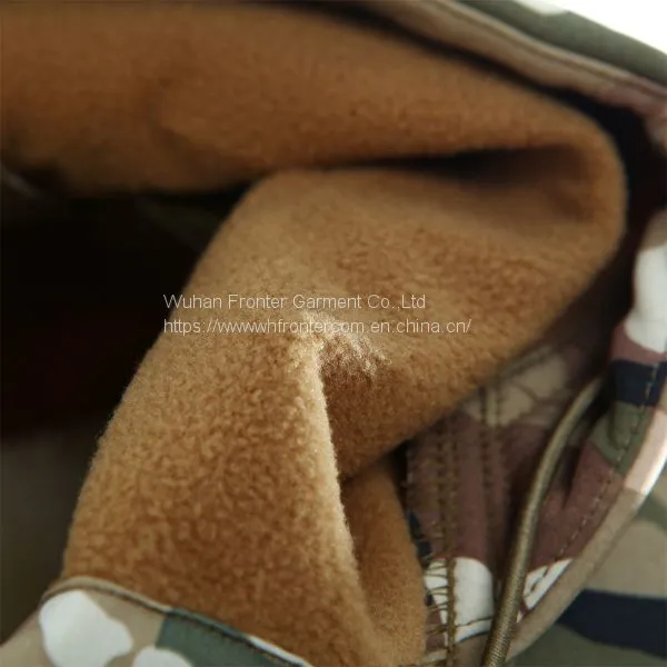 Chinese Clothing Manufacturers Khaki Soft Shell Jacket For Outdoor Jacket photo-3
