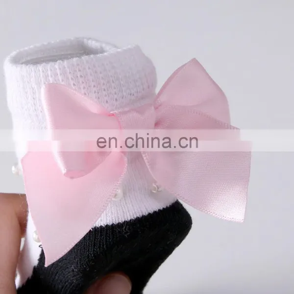 2020 New Socks Beaded Newborn Shoes and Socks Shape Pink Bow Baby Socks photo-3