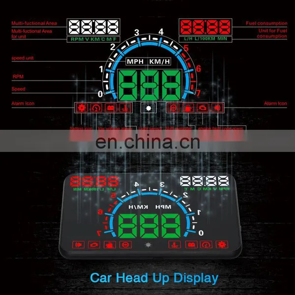 2020 5.5 Inch Smart LCD HUD Driving Head up Display for Universal Vehicle Apply to Cars With OBD2 Interface photo-5
