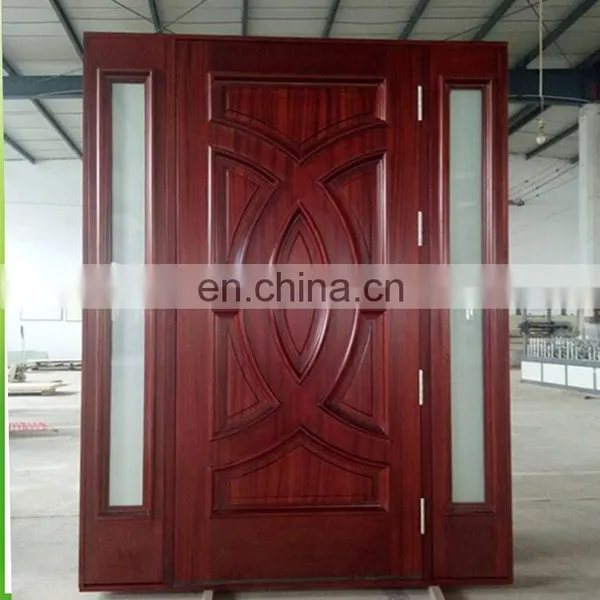 Simple Cheap Outside Solid Oak Doors Wooden Glass Door Design photo-3