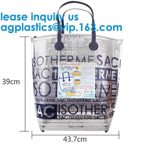 Oxford Cloth Insulated Reusable Grocery Shopping Bags, XL Size, Large Picnic Cooler Bag, Zippered Top Cold photo-4