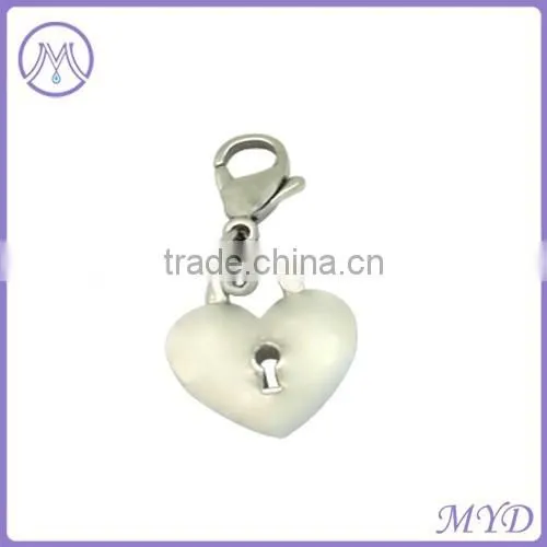 Heart Dangle Beads for Metal Jewelry Fit for Bracelets