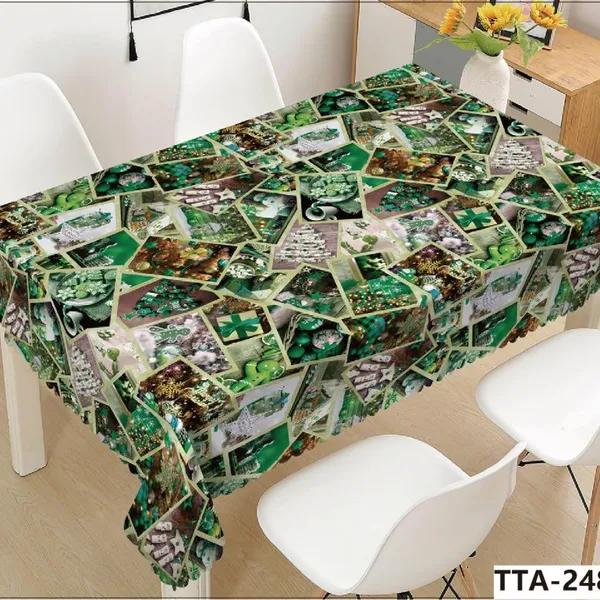 Hot Sell 2026 Decorative Home Kitchen Tablecloth Liquid Repellent and Stain Resistant Polyester Christmas Table Cloth photo-5