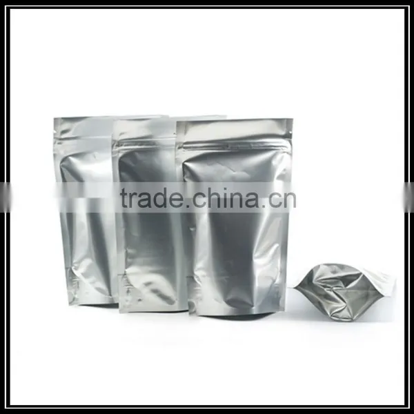 Stand up Zipper Pouches in Matt Silver