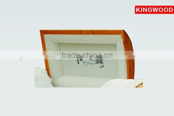 Solid Mahogany Wood Casket Full Couch Funeral Product CEDARLAND Chinese Solid Wood Casket photo-4