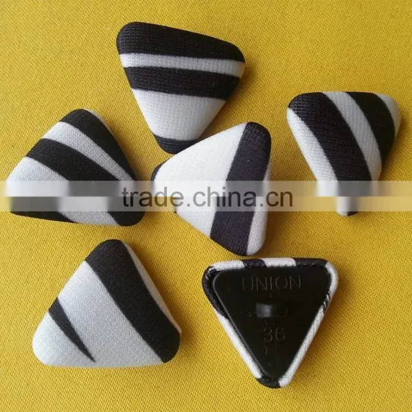 Triangle Shape Fabric Covered Shank Button -- F1506 photo-2