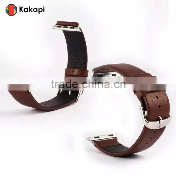 Kakapi One Buckle Smooth Leather Watch Band Wrist Strap With Watchband Converter For 42MM Apple Watch MT-3911 photo-4