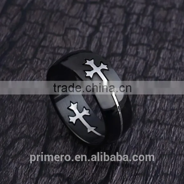 Unique Charming Jewelry for Men and Women Detachable Cross High Polished Stainless Steel Gold Silver Plated Rings photo-5