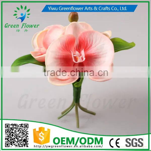 2016 Wholesale PU Latex Artificial Flowers Moth Orchid Four Pieces Two Leafs Real Touch Babys Breath Fake Flower photo-2