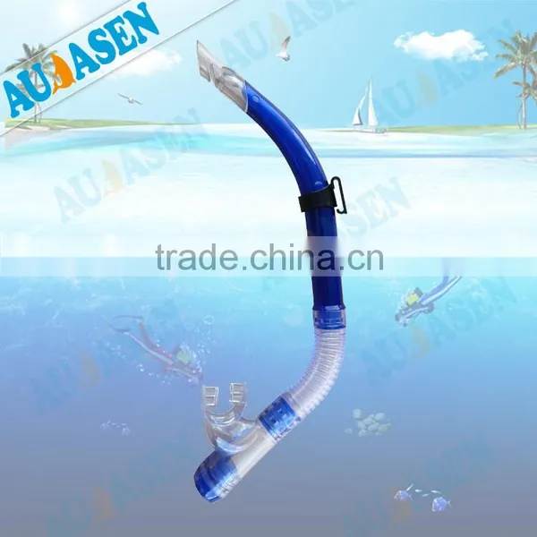 Blue&transparent Semi-dry Silicone Swimming Snorkel, Diving Equipment