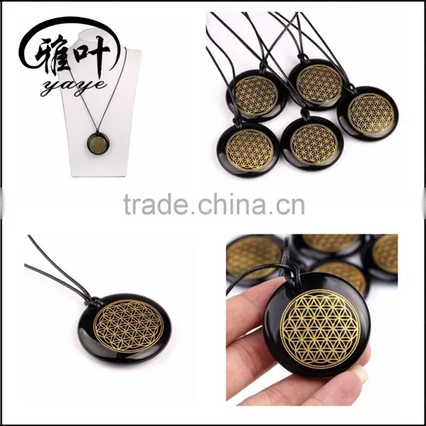 Natural Semi-precious Stones Chakra Flower of Life Wholesale Chakra Pendants