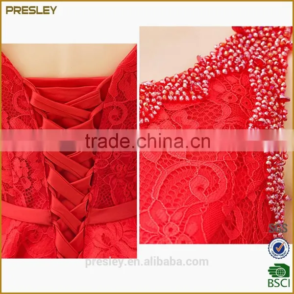 Presley Oem Wholesale Ladies Suits Lace Red Design New Model Girl Dress photo-5