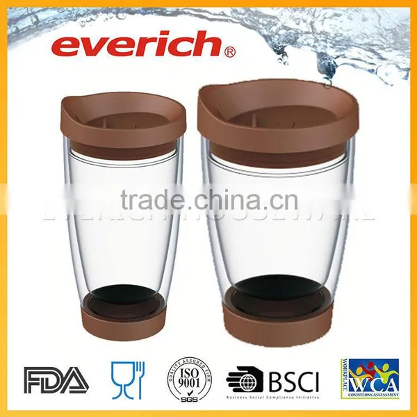 Top Quality Practical Set Of Best Friends Silicone Grip Double Wall Glass Cup photo-2