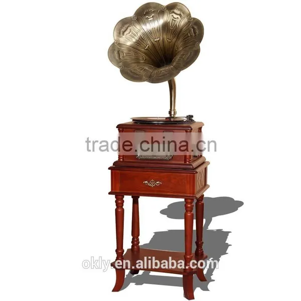 2015 Hottest Popular Antique Gramophone Replica With RCA Audio Output photo-4