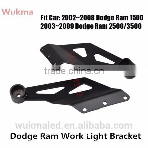 Pair Dodge RAM 1500 2500 3500 50" Straight LED Work Light Bar Roof Mount Brackets