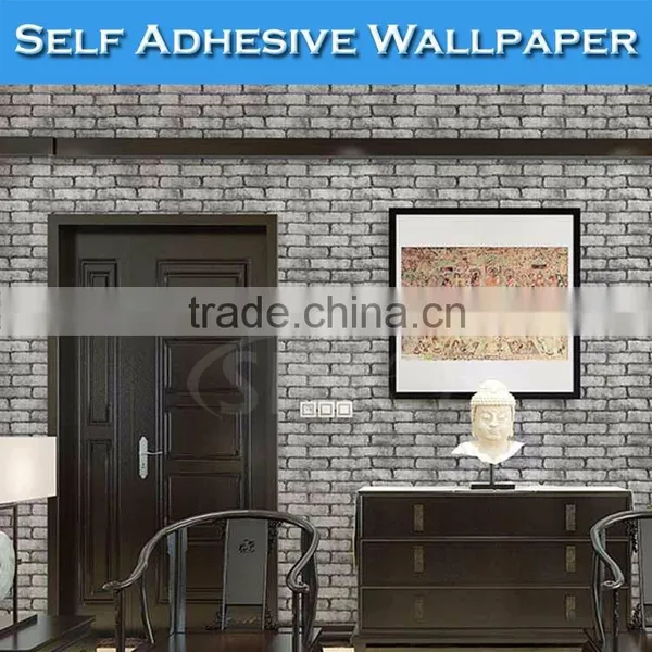 SINO PVC Material Waterproof 3D Effect Removable Wallpaper photo-3