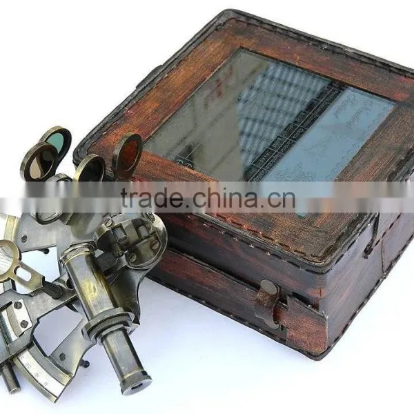 ANTIQUE NAUTICAL BRASS SEXTANT - PROMOTIONAL VINTAGE GIFT SEXTANT WITH BOX 1025 photo-2