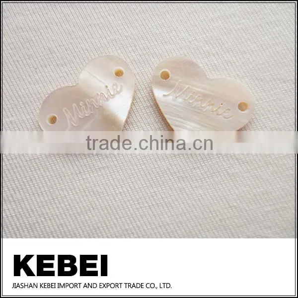 Custom Carving Shell Button With Printing Word photo-2