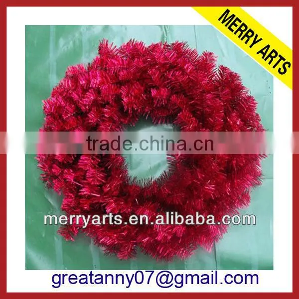 China Supplier Christmas Wreaths Red Plastic Wreath Wholesale Christmas Decoration Wreaths