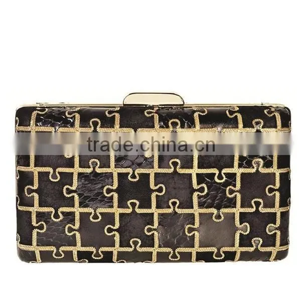 Hard Shell Women's Bags, Puzzle Pieces Printed Evening Bags EV1129 photo-2