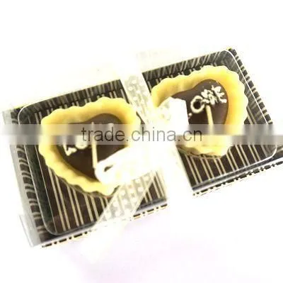 2pcs Cake Chocolate Scented Candle With Love Heart Shape
