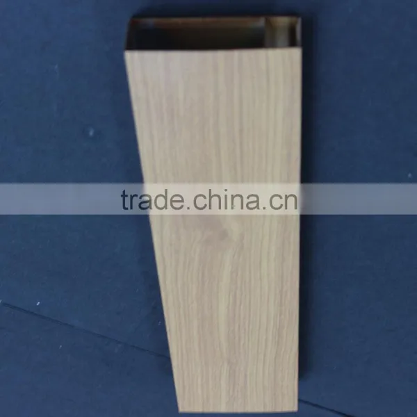 High Gloss Wood Grain Finished Suspended Metal Strip Ceiling Aluminum Square Tube Screen Ceiling Tiles photo-3