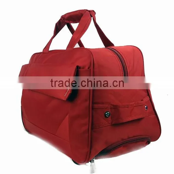 Trolley Bag Red Color Portable 600D Oxford Trolley Travel Bag photo-3