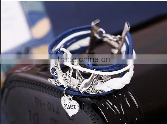 New Style Leather Jewelry Lots Style Cute Infinity Charm Bracelet Fashion photo-5