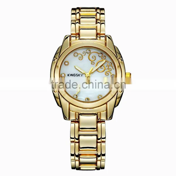 Kingsky KY054 Gold Plated Women Fashion Hand Watch for Girl photo-2