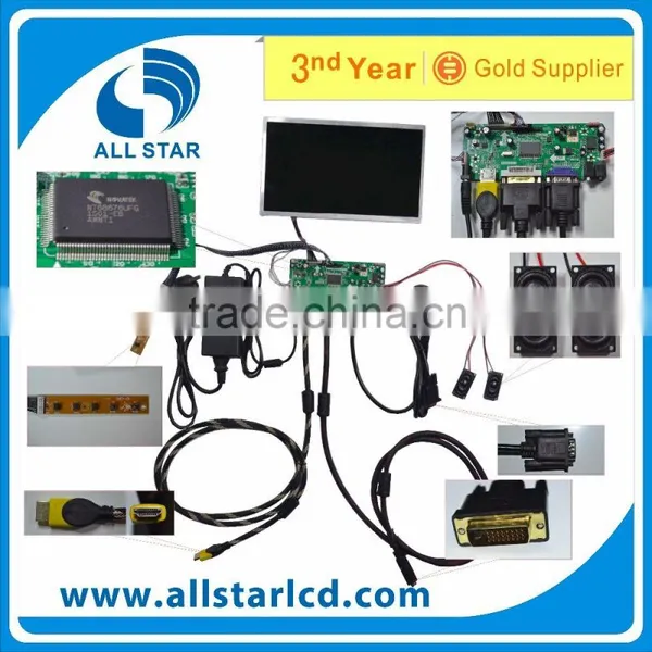 VGA +HDM+AV LCD Driver Board +LCD M101NWT2 1024*600 +OSD Keypad With Cable+Touch Screen With Control Card+Remote Control