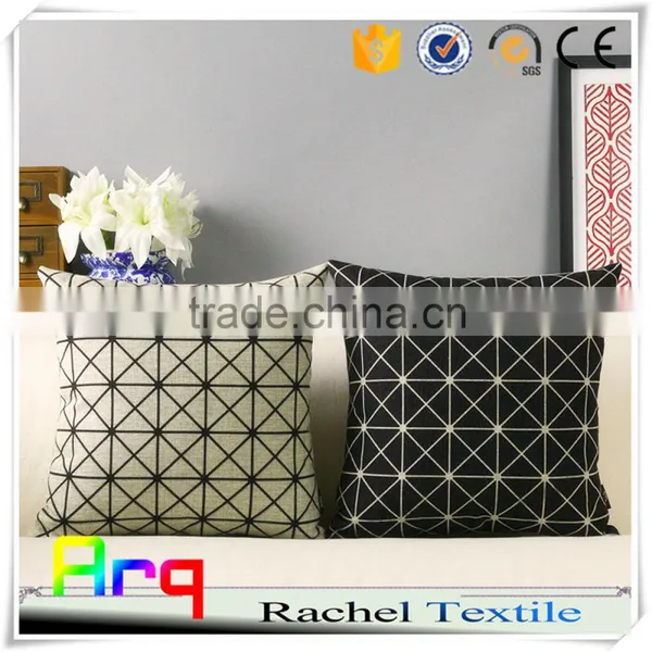 New Design Korean/Japan Modern Style -Black and White Linen Cotton Jacquard Printed Material for Car Cushion Set, Office Cushion photo-3