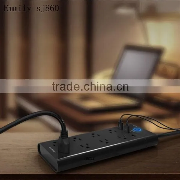 Power Strip 8-Outlet 1875W 15A Surge Protector With 3-USB Smart Output 6ft Cord (Black) photo-4