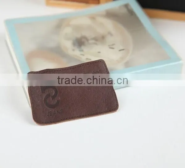 Custom Embossed Leather Label Leather Patch for Students Clothing photo-2