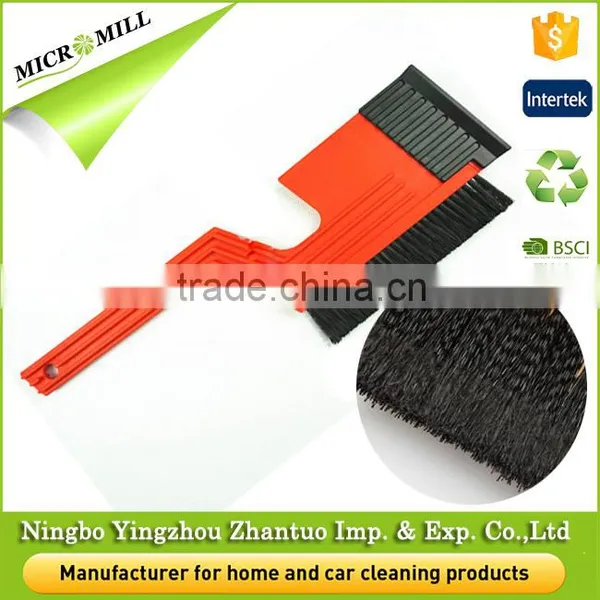 Red PP PVC Soft Bristle Plastic Mini Snow Brush With Ice Scraper photo-2