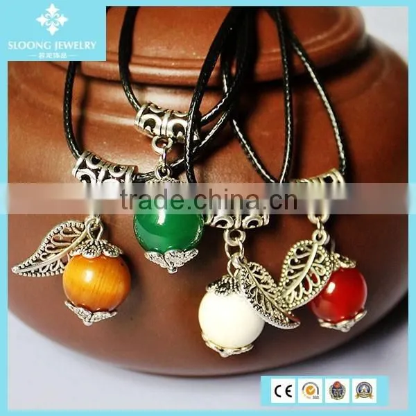 Natural Crystal Agate Druzy Beads With Silver Leaf Pendant Jewellery 2015