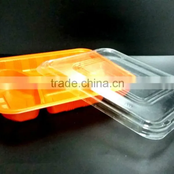 High Quality Disposable Take-away Food Container With Lid 4 Compartment photo-2