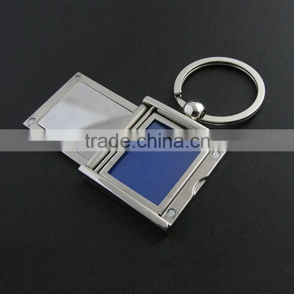 Photo Frame Keychain Polished Chrome Metal Rectangle Shaped Frames Keyring Key Chain Ring Keyfob photo-3