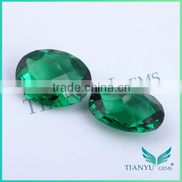 Checker Board Faceted Oval Cut Green Spinel for Waxing photo-4